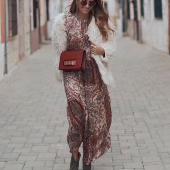 ZARA BLOGGERS FAV PRINTED FLOWING MIDI DRESS BRAND NEW WITH TAGS MEDIUM - Picture 10 of 10